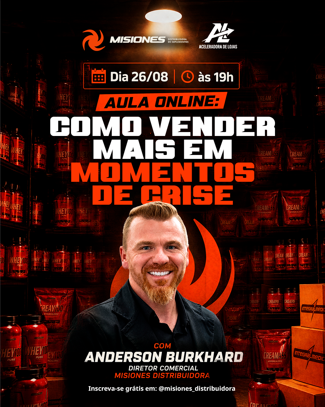 Aula online dia 26/08 às 19h: Como vender mais em momentos de crise, com Anderson Burkhard